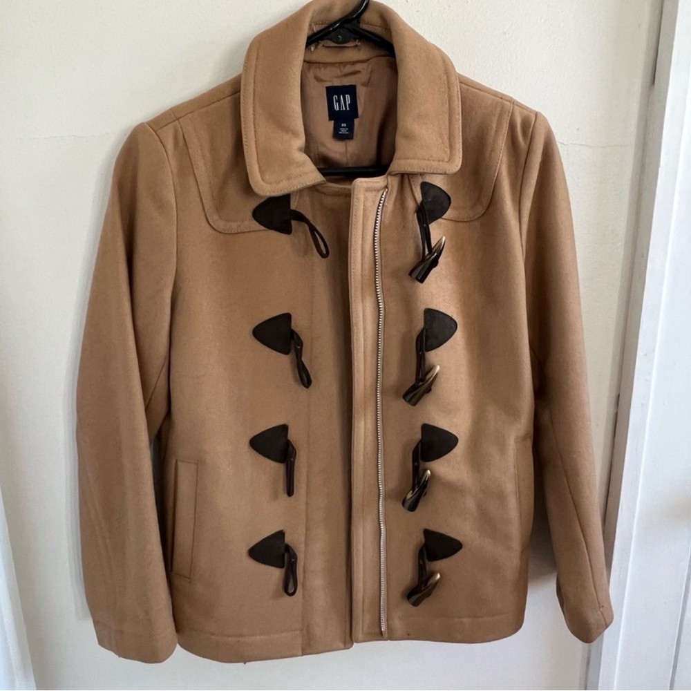 GAP Women's Camel Toggle Pea Coat - Picture 2 of 5